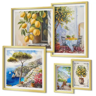 Képkészlet nappaliba citrusos inspirációk napsütéses hangulattal