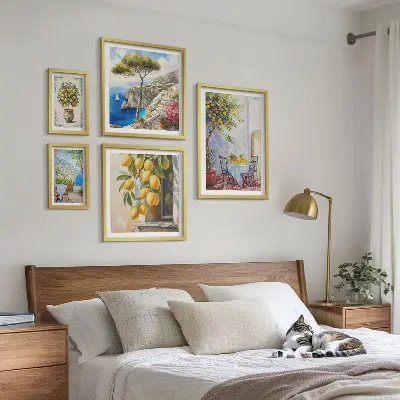 Képkészlet nappaliba citrusos inspirációk napsütéses hangulattal