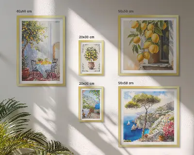 Képkészlet nappaliba citrusos inspirációk napsütéses hangulattal