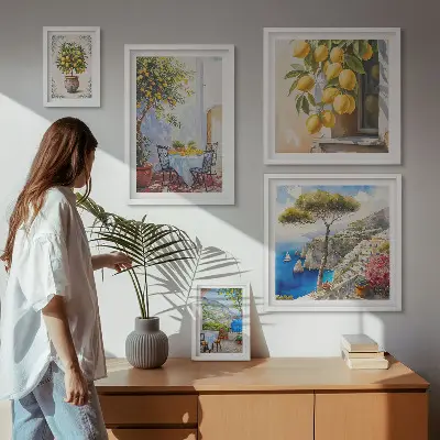 Képkészlet nappaliba citrusos inspirációk napsütéses hangulattal