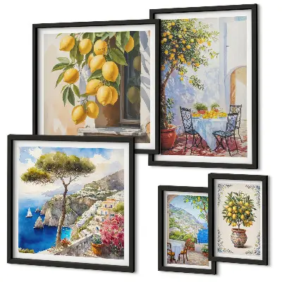 Képkészlet nappaliba citrusos inspirációk napsütéses hangulattal