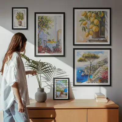 Képkészlet nappaliba citrusos inspirációk napsütéses hangulattal