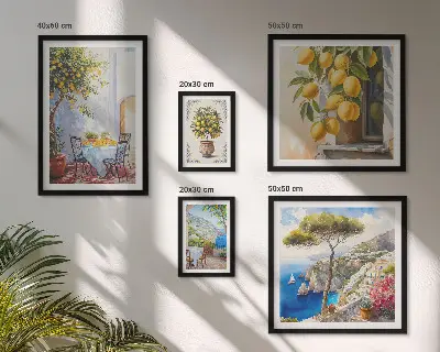 Képkészlet nappaliba citrusos inspirációk napsütéses hangulattal