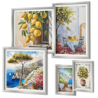 Képkészlet nappaliba citrusos inspirációk napsütéses hangulattal