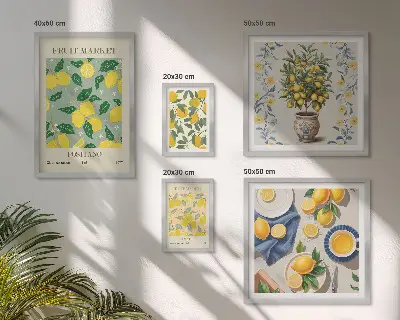 Citrusfélék mintás prémium keretezett kép válogatás friss gyümölcsmintákkal