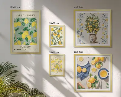 Citrusfélék mintás prémium keretezett kép válogatás friss gyümölcsmintákkal