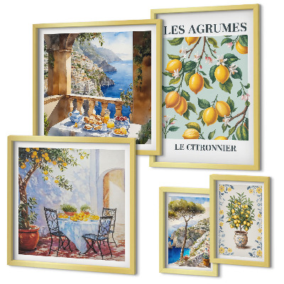 Dekorációs kép készlet nappaliba Citrusos inspirációk Provence-ból
