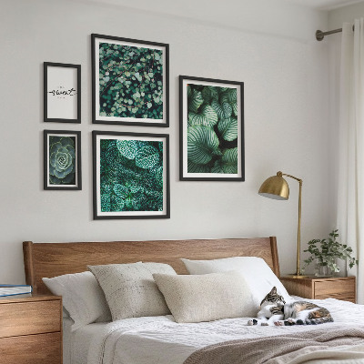 Képkészlet nappaliba Zöld levelek modern növények