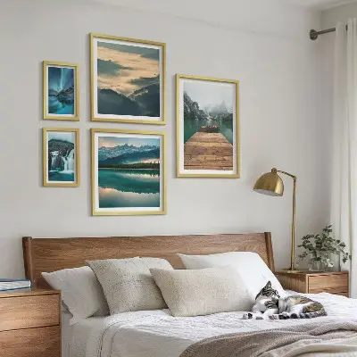 Dekorációs falikép szett nappaliba tájak, vízesések és hegyek mintával