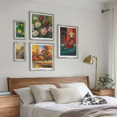 Virágbiciklik festőisége dekorációs kép készlet nappaliba