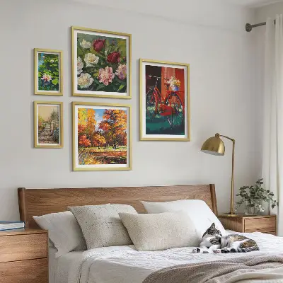Virágbiciklik festőisége dekorációs kép készlet nappaliba