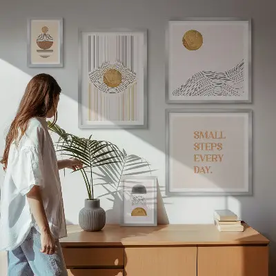Prémium geometrikus absztrakt falikép keretezett változatban