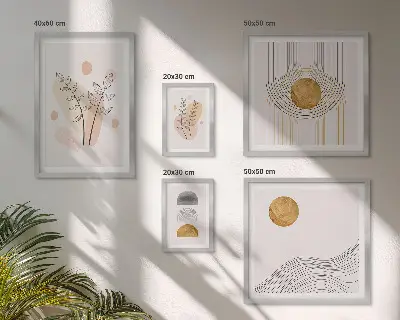 Stílusos minimalista növények prémium keretezett kép válogatás