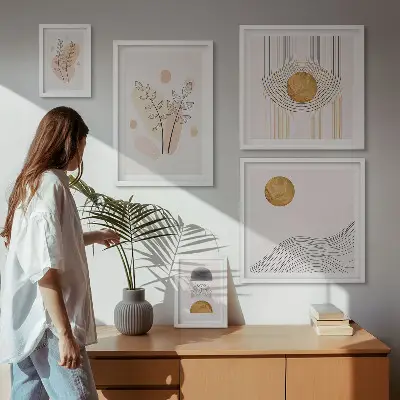 Stílusos minimalista növények prémium keretezett kép válogatás