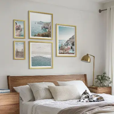 Egy tengerparti város tájképei prémium keretezett képválogatás