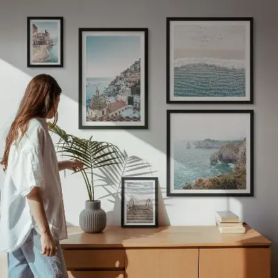 Egy tengerparti város tájképei prémium keretezett képválogatás