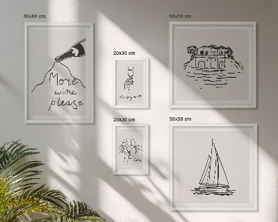Dekorációs kép készlet nappaliba Stílusos boros grafika relaxáció