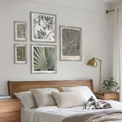 Dekorációs képkészlet nappaliba minimalista növényi mintákkal