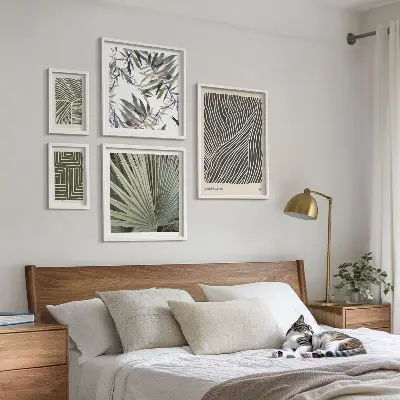 Dekorációs képkészlet nappaliba minimalista növényi mintákkal