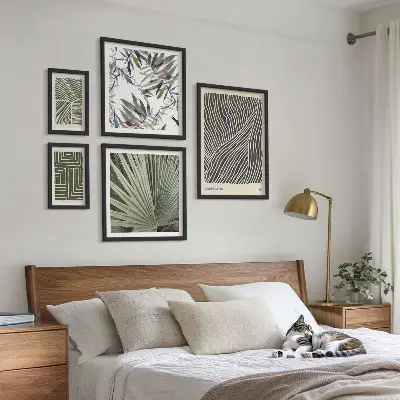 Dekorációs képkészlet nappaliba minimalista növényi mintákkal
