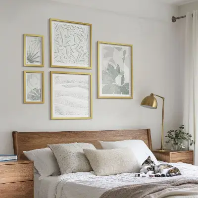 Növényi zöld motívumokat ábrázoló képkészlet nappaliba