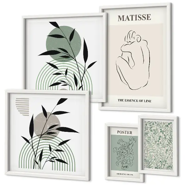 Prémium keretezett kép stílusos növényi grafika válogatás