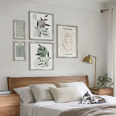 Prémium keretezett kép stílusos növényi grafika válogatás