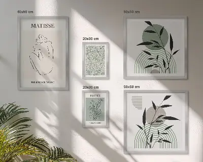 Prémium keretezett kép stílusos növényi grafika válogatás