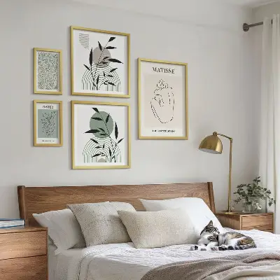 Prémium keretezett kép stílusos növényi grafika válogatás