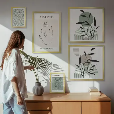 Prémium keretezett kép stílusos növényi grafika válogatás