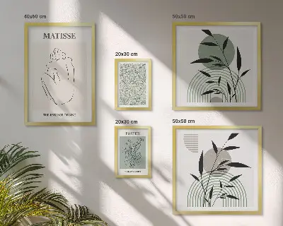 Prémium keretezett kép stílusos növényi grafika válogatás