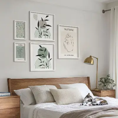 Prémium keretezett kép stílusos növényi grafika válogatás