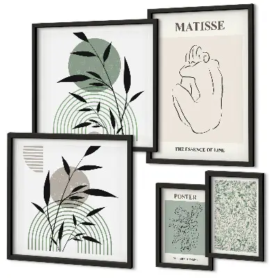 Prémium keretezett kép stílusos növényi grafika válogatás