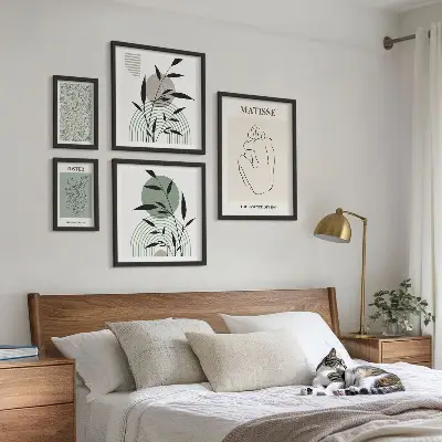 Prémium keretezett kép stílusos növényi grafika válogatás