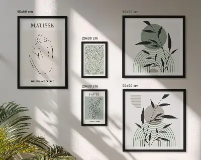 Prémium keretezett kép stílusos növényi grafika válogatás