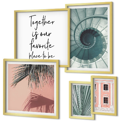 Dekorációs kép készlet nappaliba Stílusos geometrikus belső terek