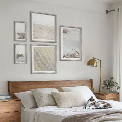 Dekorációs kép szett nappaliba minimalista tengerparti motívumokkal