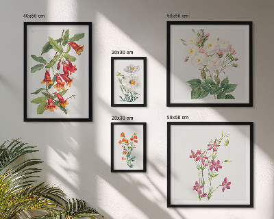 Képkészlet nappaliba Virágos botanikai motívumok