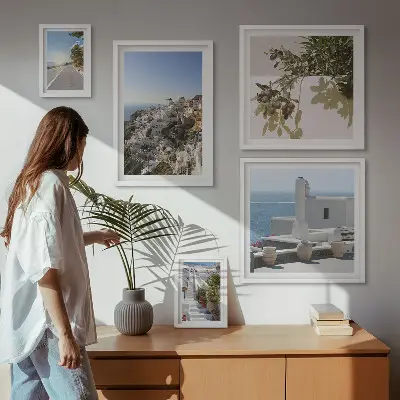 Santorini festői kilátásai képkészlet nappaliba