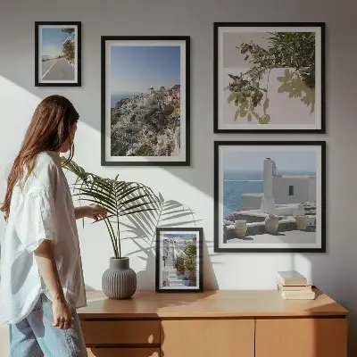 Santorini festői kilátásai képkészlet nappaliba