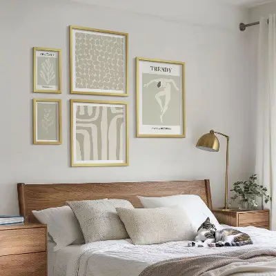 Stílusos absztrakt zöld grafika képkészlet nappaliba