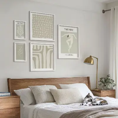 Stílusos absztrakt zöld grafika képkészlet nappaliba