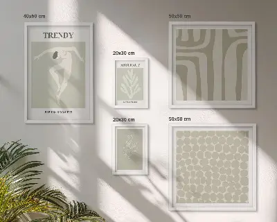 Stílusos absztrakt zöld grafika képkészlet nappaliba