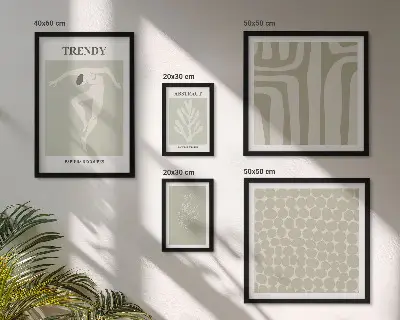 Stílusos absztrakt zöld grafika képkészlet nappaliba