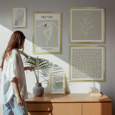 Prémium keretezett kép stílusos zöld grafikai témával