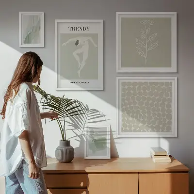 Prémium keretezett kép stílusos zöld grafikai témával