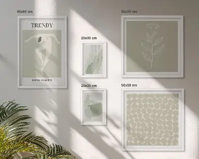 Prémium keretezett kép stílusos zöld grafikai témával