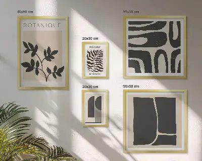 Dekorációs képkészlet nappaliba stílusos absztrakt természet grafikával
