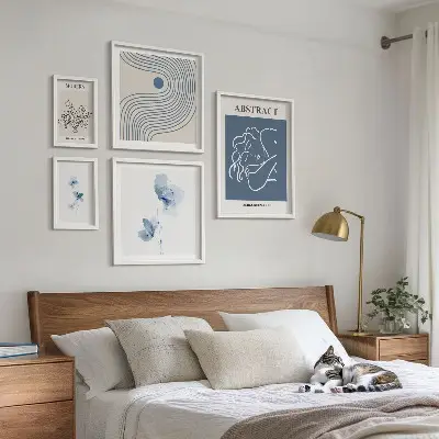 Dekorációs kép szett nappaliba modern absztrakt virágmintás stílusban
