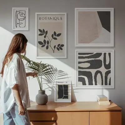 Stílusos minimalista grafika képkészlet nappaliba